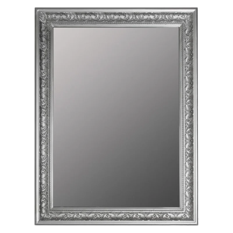 Traumhafter Spiegel FIORAL 82x62cm antik-silber Facette