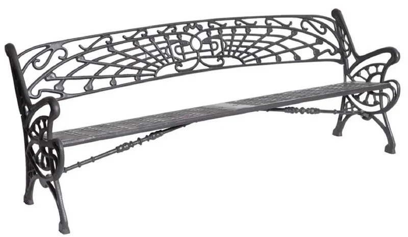 Casa Padrino Jugendstil Gusseisen Gartenbank Grau 205 cm