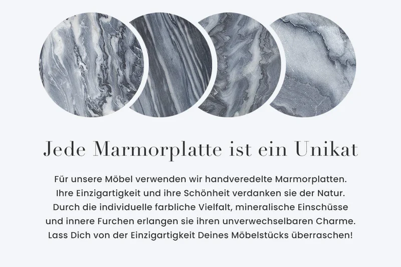 Moderner Beistelltisch MAMO abnehmbare Marmor-Platte ca.D43cm