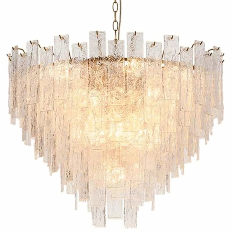 Casa Padrino Luxus Glas Kronleuchter Messing Ø 52 cm - Hotel & Wohnzimmer Kronleuchter