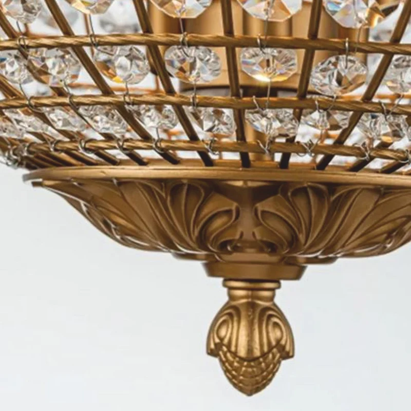 Casa Padrino Barock Kristall Kronleuchter Gold Ø 40 x H. 50 cm - Barock Leuchten