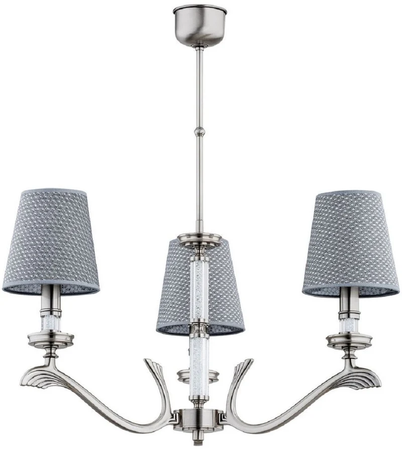 Casa Padrino Luxus Barock Kronleuchter Matt Silber / Grau Ø 69 cm