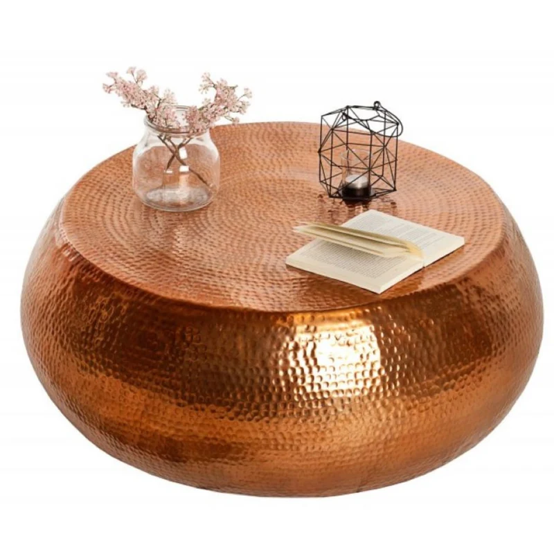 Stylischer Couchtisch MARTELLO No.2 Aluminium 80cm kupfer