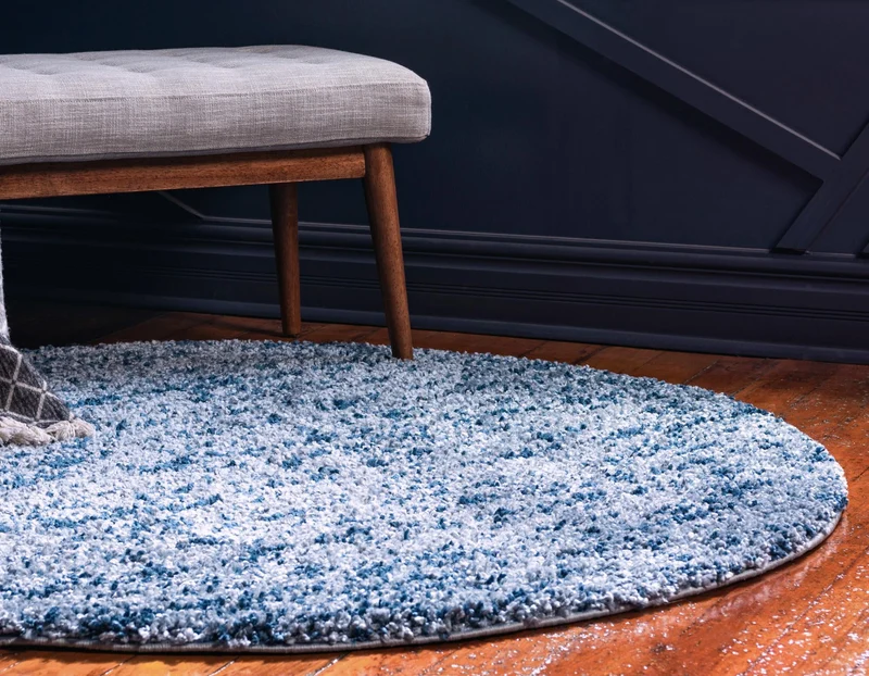 Teppich "Top Shag" Rund Blau 100x100 cm