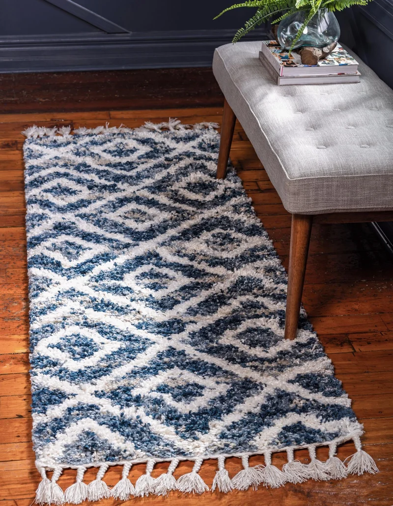 Teppich "Top Shag" Läufer Blau 80x250 cm