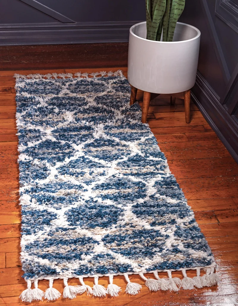 Teppich "Top Shag" Läufer Blau 80x250 cm