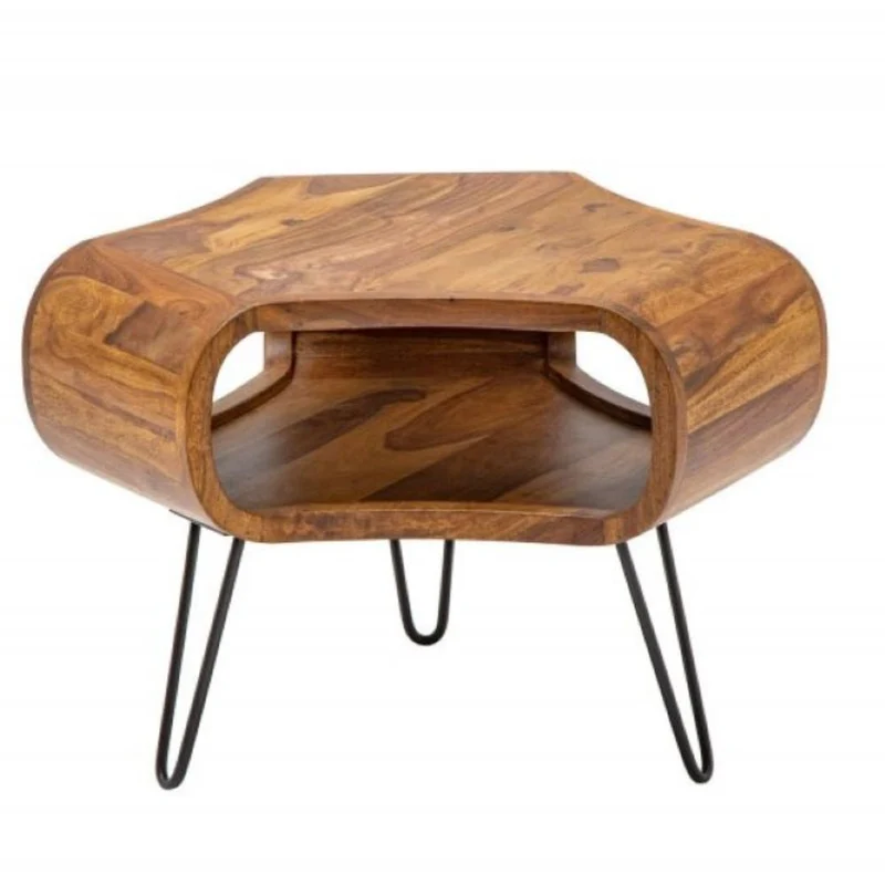 Design Couchtisch LIVE-RANIC ca.70cm Palisander Metallbeine