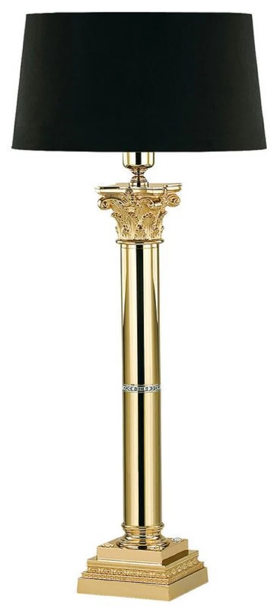 Casa Padrino Luxus Barock Tischleuchte Gold / Schwarz H. 74 cm