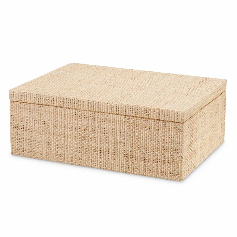 Casa Padrino Luxus Aufbewahrungsbox Naturfarben 28 cm - Luxus Accessoires