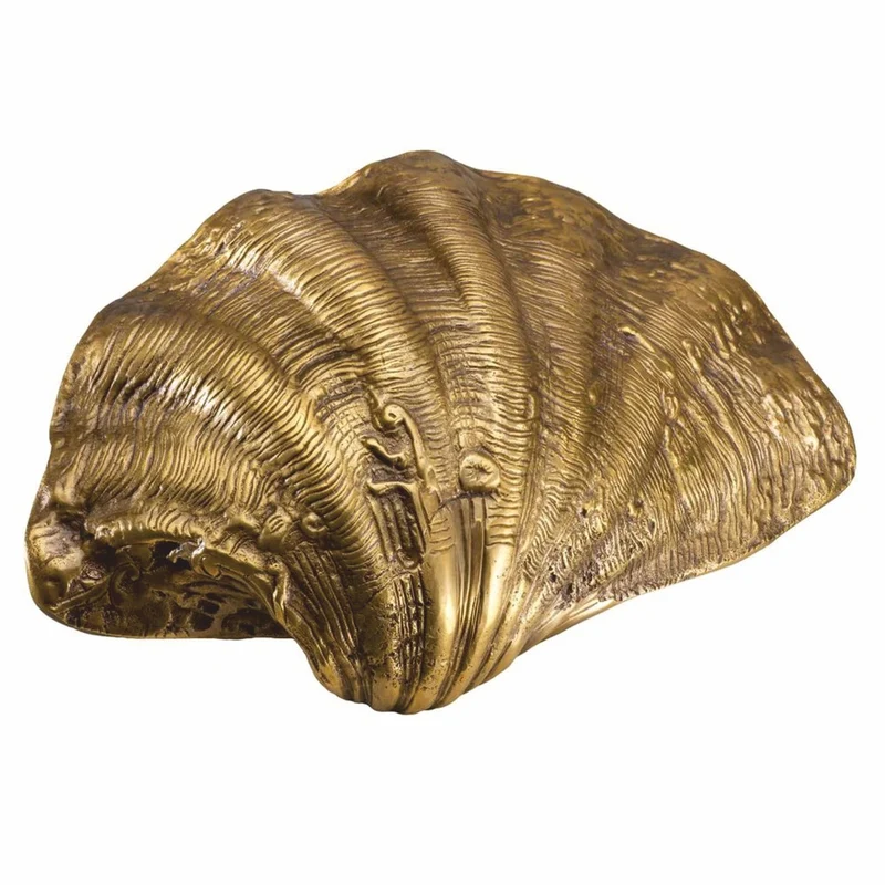 Casa Padrino Luxus Deko Objekt in Muschelform Vintage Messing 32 cm - Deko Accessoires