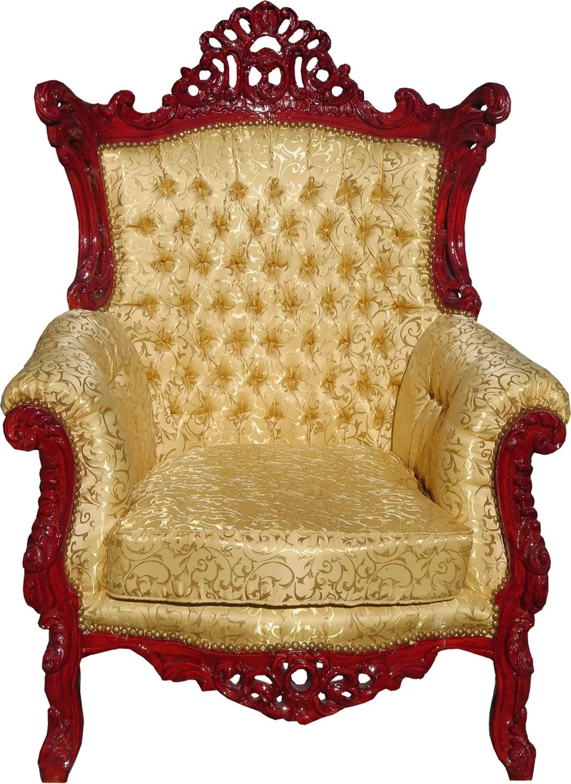 Casa Padrino Barock Sessel Al Capone Gold Muster / Braunrot 90 x 80 x H. 127 cm - Wohnzimmer Möbel - Limited Edition