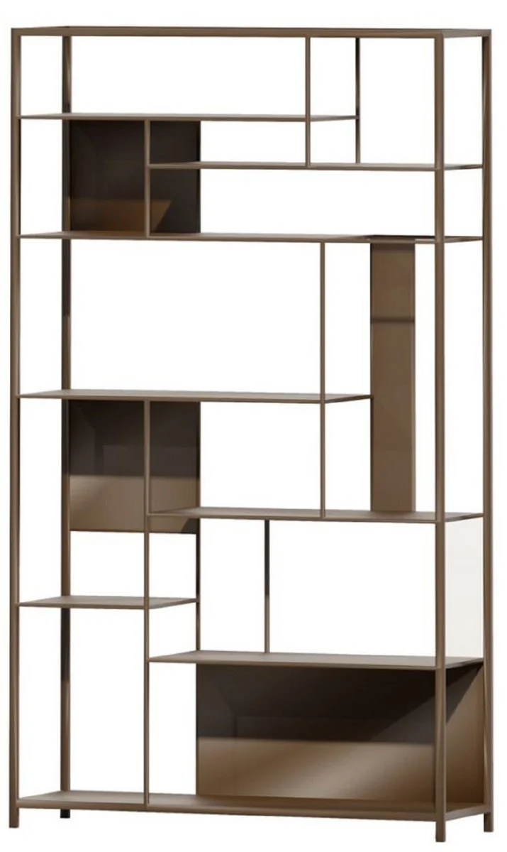 Casa Padrino Luxus Metall Regalschrank Braun 118 cm