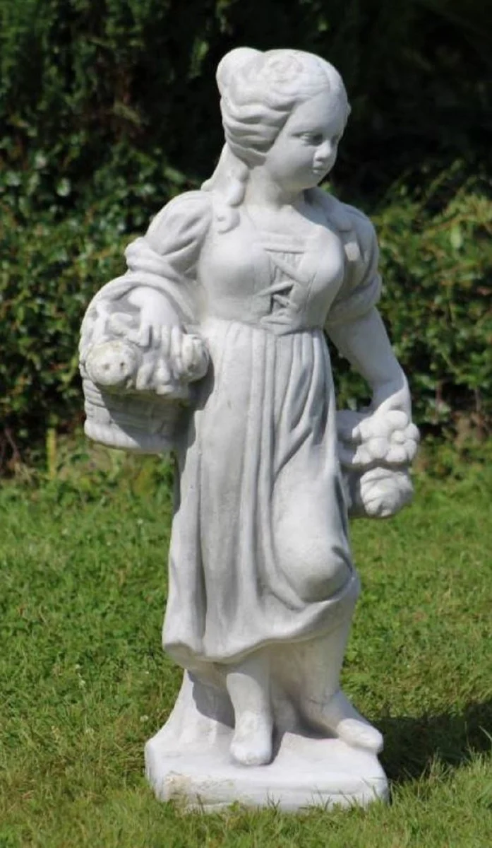 Casa Padrino Jugendstil Garten Deko Skulpturen 4er Set Grau H. 75 cm