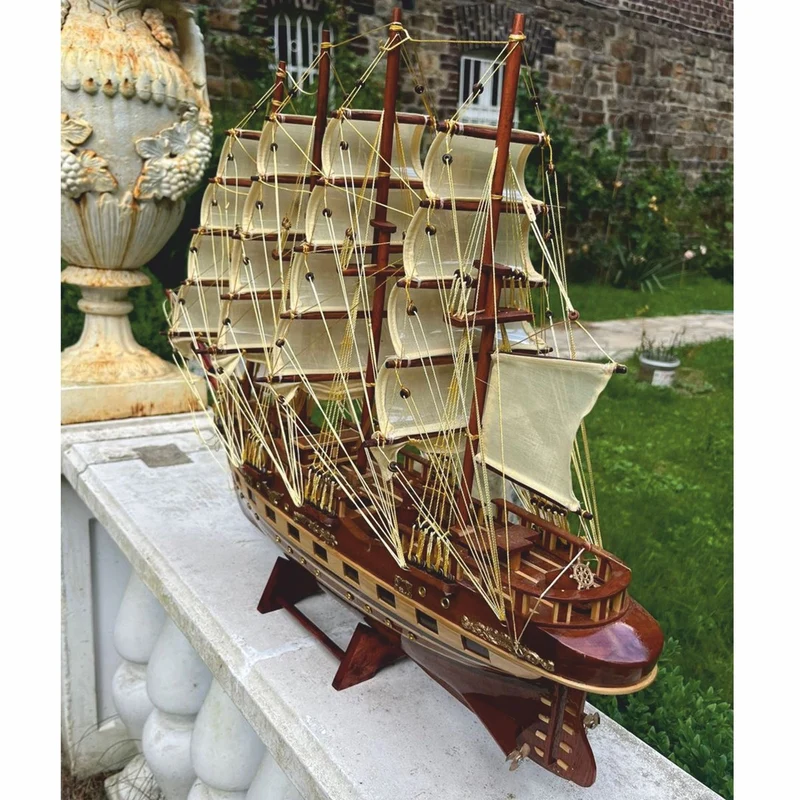 Casa Padrino Deko Segelschiff France II 74 cm - Handgefertigtes Modellschiff