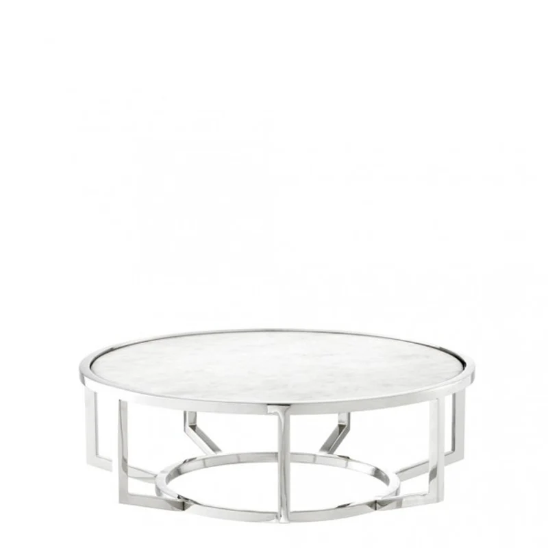 Casa Padrino Luxus Art Deco Kuchenglocke Edelstahl vernickelt mit weißem Marmor und Glasdeckel, 35 x H. 42 cm