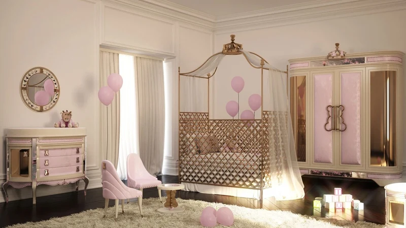 Casa Padrino Luxus Barock Wickelkommode Beige / Rosa - Prunkvolle Kinderzimmer Kommode - Barock Kinderzimmer Möbel - Luxus Qualität - Made in Italy