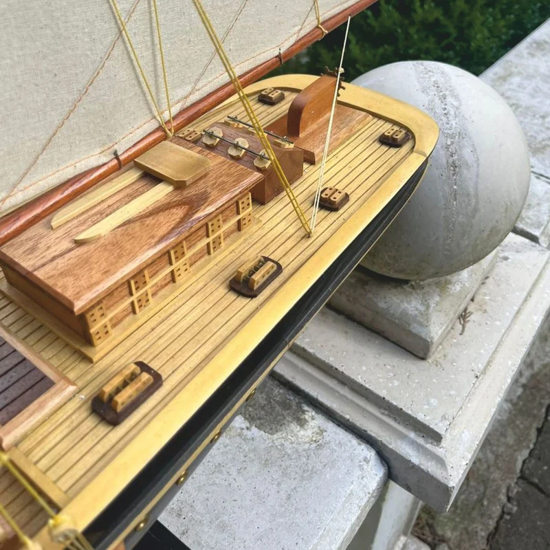 Casa Padrino Deko Segelschiff Atlantic Braun / Schwarz / Naturfarben 114 cm