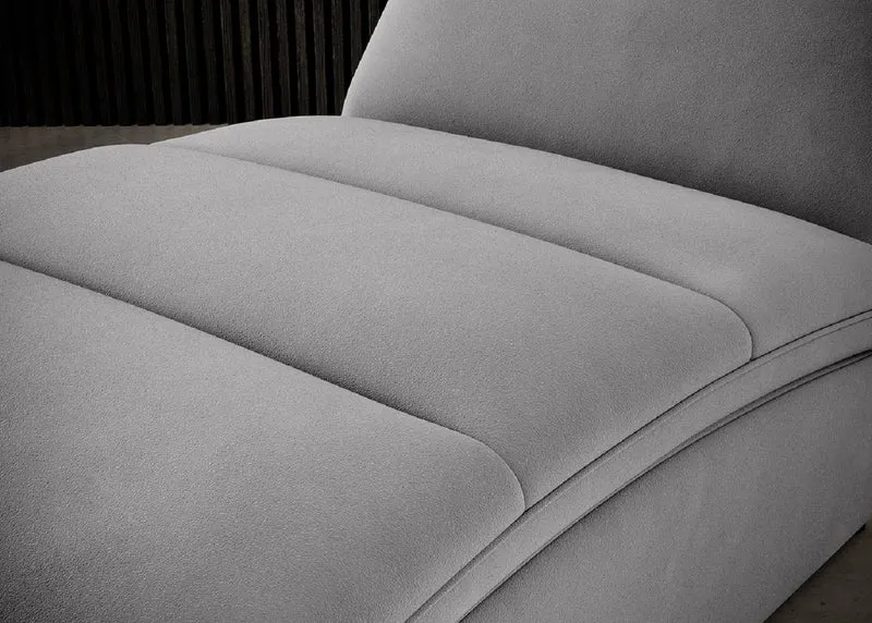 Casa Padrino Luxus Samt Chaiselongue mit Kopfkissen Grau 170 cm