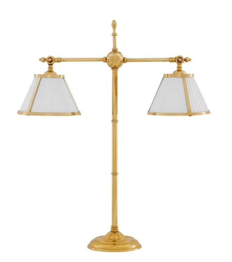 Casa Padrino Luxus Tischleuchte aus Messing in poliertem Messing - Durchmesser 18 x 62 cm - Höhe 73 cm