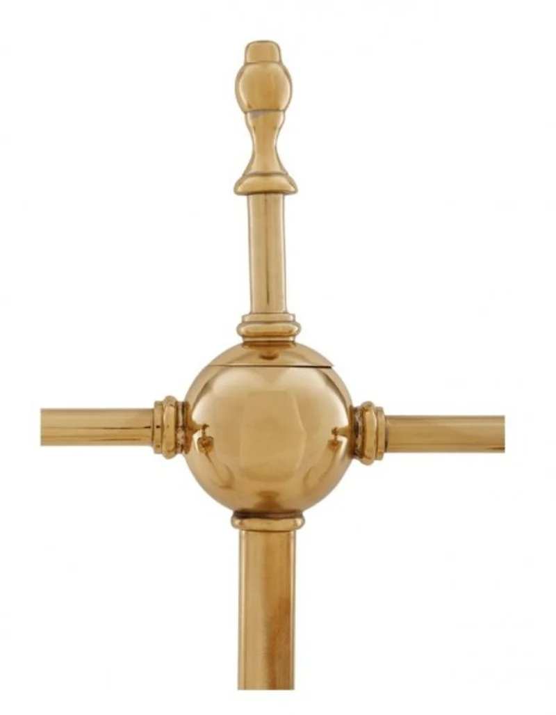 Casa Padrino Luxus Tischleuchte aus Messing in poliertem Messing - Durchmesser 18 x 62 cm - Höhe 73 cm