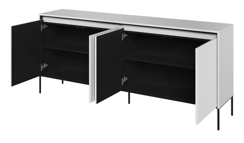 Niedriger Trend-Vier­türiger Kommode 193 cm mit LED Weiß