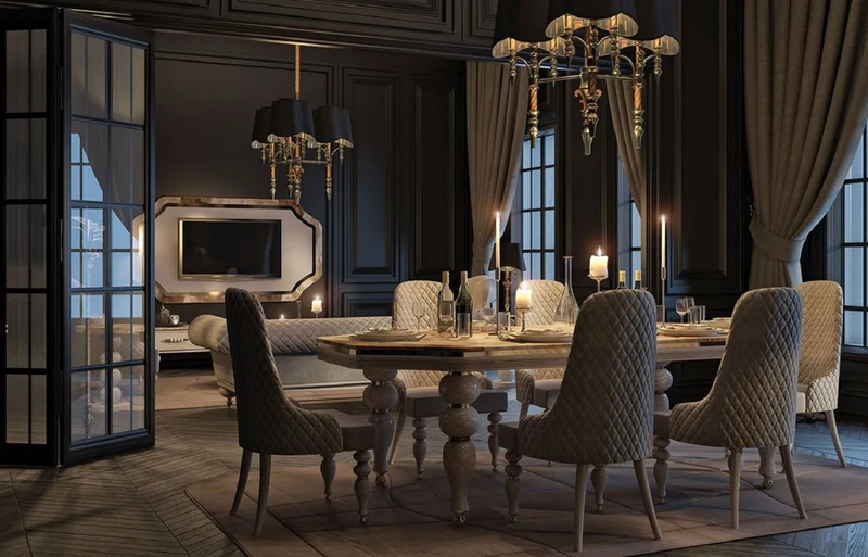 Casa Padrino Luxus Art Deco Esszimmer Set Grau / Weiß / Gold - 1 Art Deco Esstisch mit Kunstmarmor Tischplatte & 6 Art Deco Esszimmerstühle - Art Deco Esszimmer Möbel - Luxus Qualität