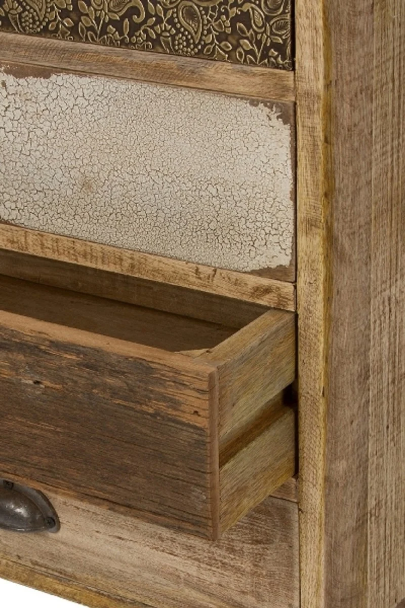 Casa Padrino Landhausstil Kommode mit 5 Schubladen Naturfarben / Mehrfarbig 48 x 27 x H. 80 cm - Landhausstil Möbel