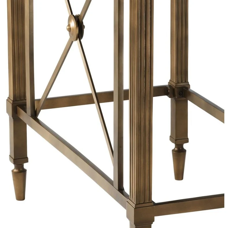Casa Padrino Designer Beistelltisch mit schwarzer Granitplatte 86 x 51,5 x H. 81,5 cm - Luxus Kollektion