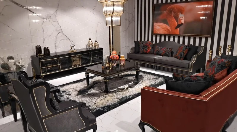 Casa Padrino Luxus Barock Sofa Bordeauxrot / Schwarz / Gold - Prunkvolles Wohnzimmer Sofa im Barockstil - Barock Wohnzimmer Möbel