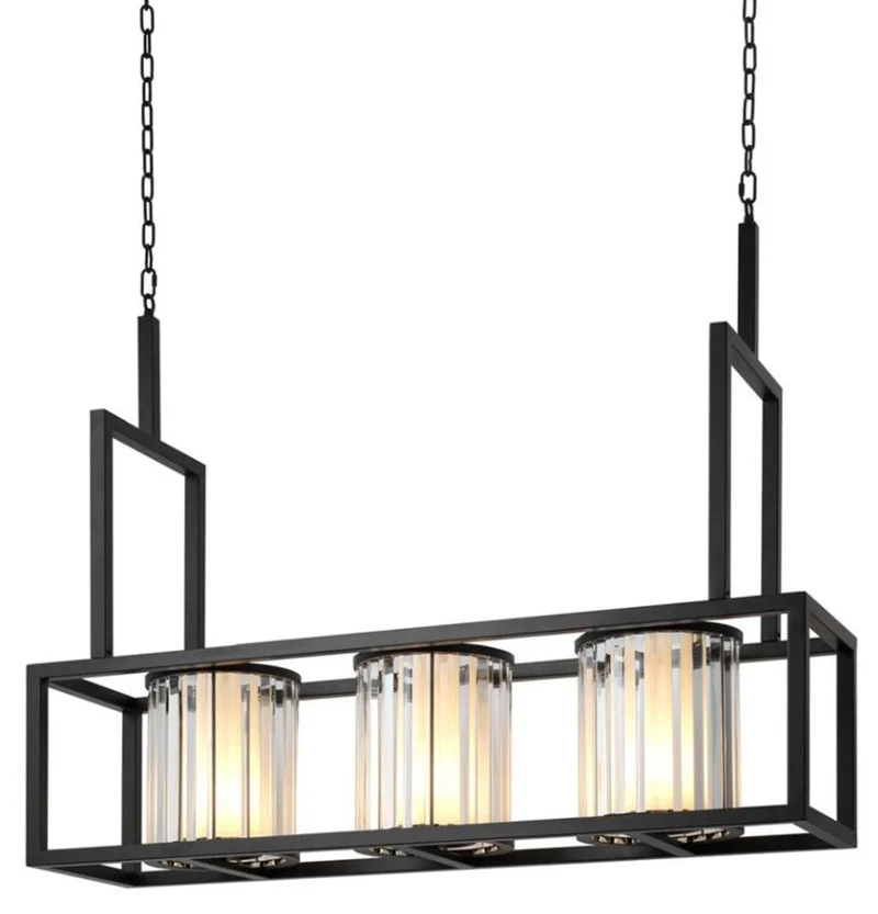 Casa Padrino Luxus Kronleuchter Schwarz 120 x 32 x H. 98 cm - Hotel Restaurant Möbel
