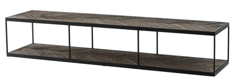 Casa Padrino Luxus Couchtisch aus verzinktem Stahl und verwittertem Eichenholz - Designer Wohnzimmertisch