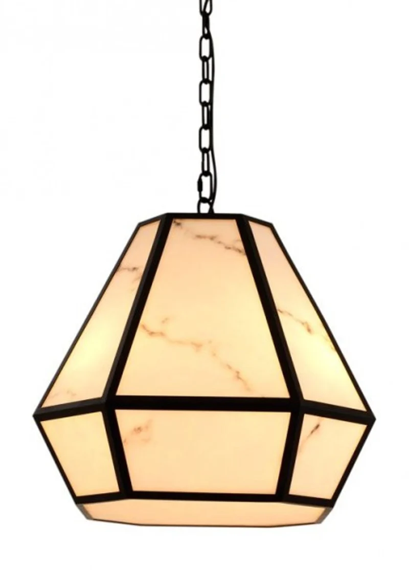 Casa Padrino Luxus Hängeleuchte im Barock Stil - Schwarz - Durchmesser 50 x H 45 cm