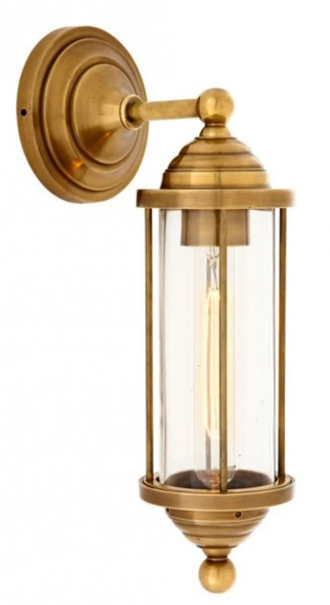 Casa Padrino Luxus Wandleuchte Messing - Wandlampe im edlen Design - 11,5 x 16 x 38 cm