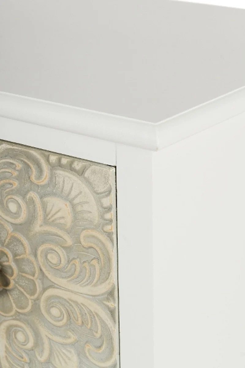 Casa Padrino Landhausstil Kommode mit 9 Schubladen Weiß / Mehrfarbig 100 x 40 x H. 92 cm - Landhausstil Möbel