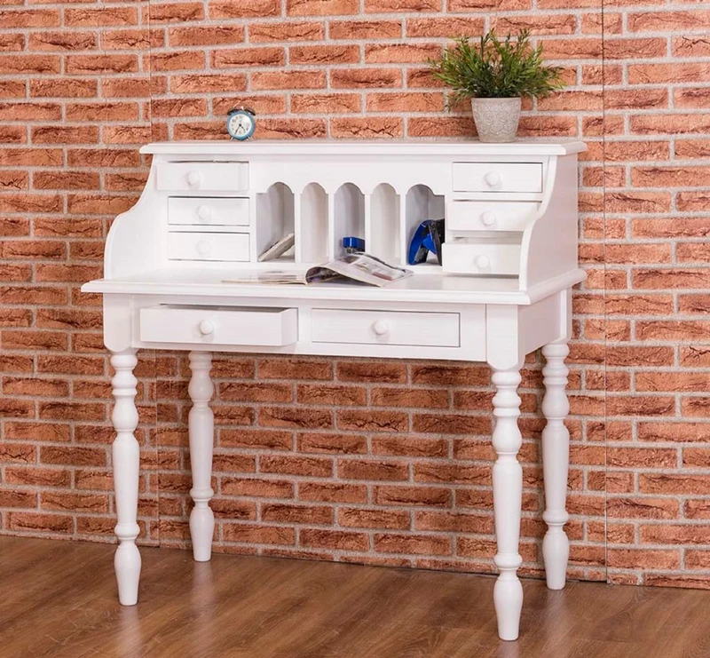 Casa Padrino Landhausstil Schreibtisch Weiß 109 x 60 x H. 110 cm - Büromöbel