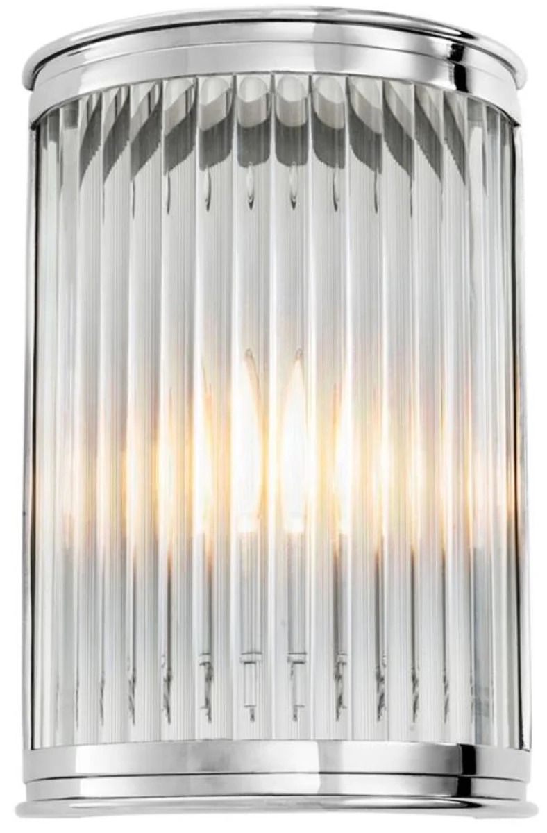 Casa Padrino Luxus Wandleuchte Silber 21 x 11 x H. 31,5 cm - Designer Hotel Restaurant Möbel