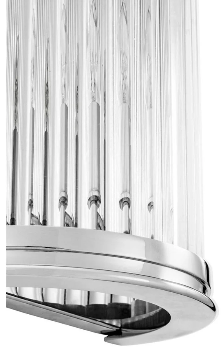 Casa Padrino Luxus Wandleuchte Silber 21 x 11 x H. 31,5 cm - Designer Hotel Restaurant Möbel