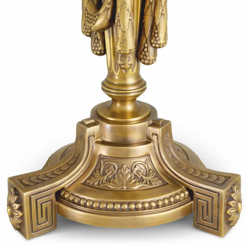 Casa Padrino Luxus Barock Tischleuchte Antik Gold / Rot H. 83,5 cm - Barock Schreibtischleuchte