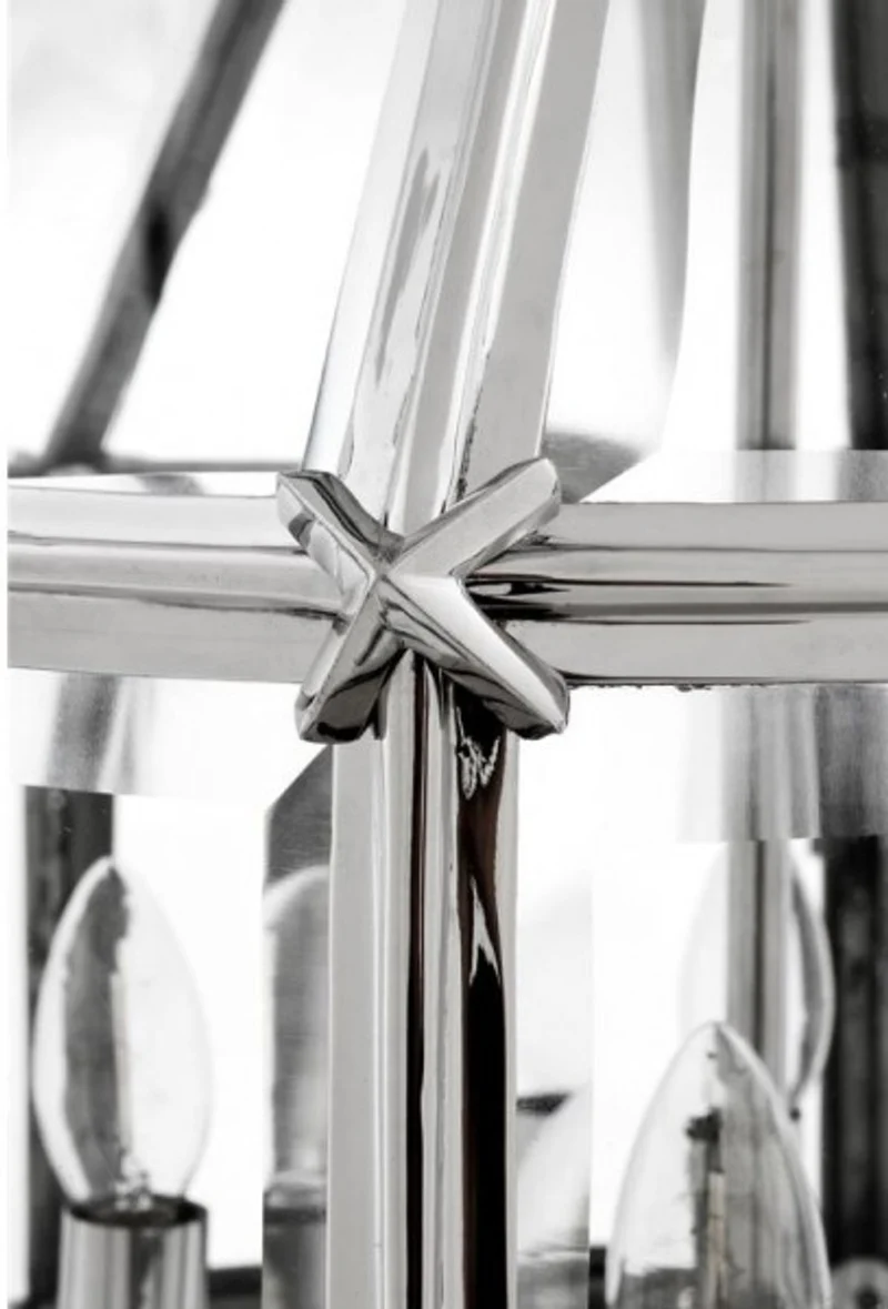Casa Padrino Luxus Laterne - Luxus Nickel Hängeleuchte, Durchmesser 60 x H 85 cm