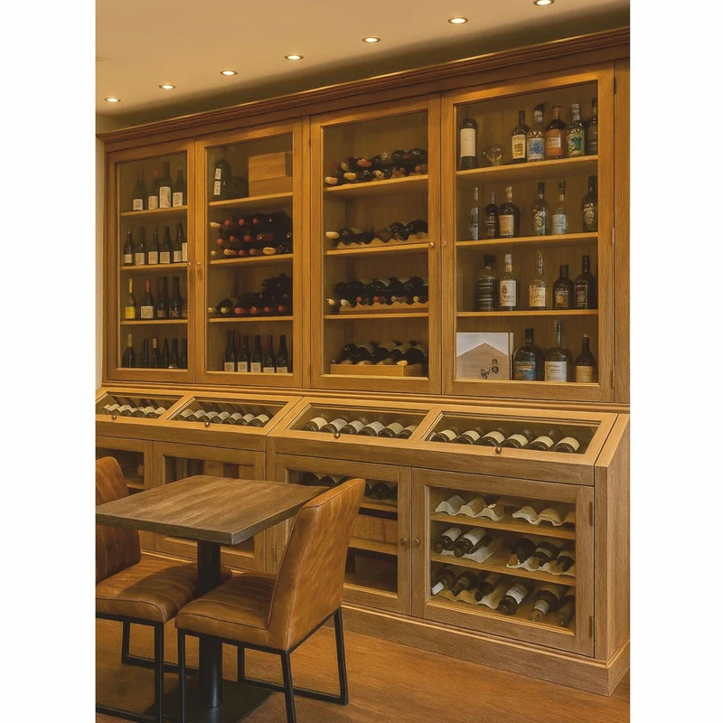 Casa Padrino Landhausstil Weinschrank Naturfarben 240 cm - Landhausstil Bar Möbel