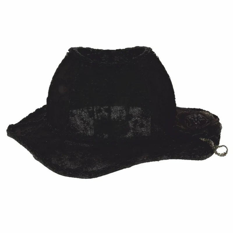 Casa Padrino Barock Lampenschirm in Damenhut Form Schwarz 38 cm - Barock Deko
