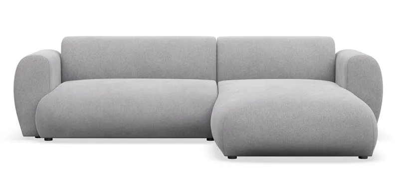 Ecksofa mit Schlaffunktion Emia, L-förmig, rechtsseitig, grau Chenille