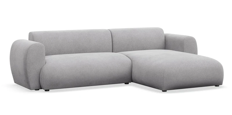 Ecksofa mit Schlaffunktion Emia, L-förmig, rechtsseitig, grau Chenille