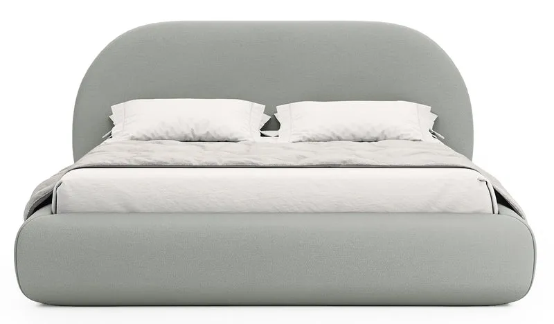 Polsterbett 180x200 cm Buvio in grau-beige Chenille