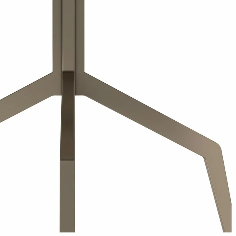 Casa Padrino Luxus Esstisch mit Travertin Tischplatte Grau / Bronze Ø 120 cm