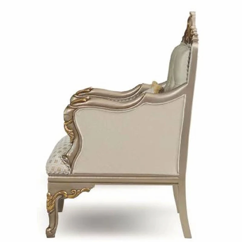 Casa Padrino Luxus Barock Wohnzimmer Set Creme / Grau / Gold - Barock Möbel