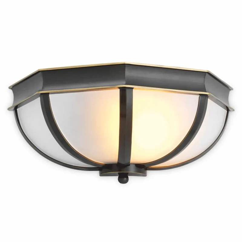 Casa Padrino Luxus Wandleuchte Bronze / Weiß 33 cm - Luxus Wandleuchten
