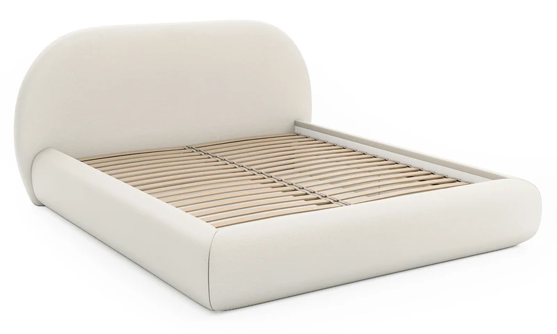 Polsterbett 180x200 cm Buvio creme Chenille