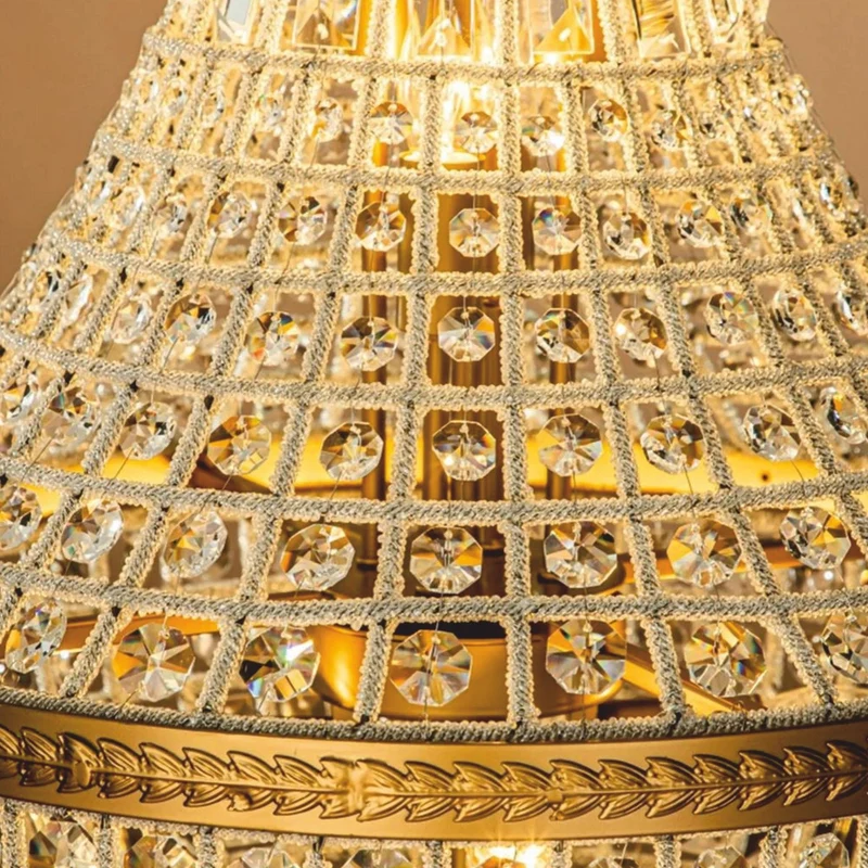 Casa Padrino Barock Kristall Kronleuchter Gold Ø 50 x H. 110 cm - Barock Leuchten