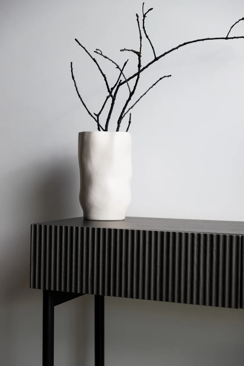 Nolie-Konsole mit Schublade und Füßen 90 cm Portland Esche Schwarz
